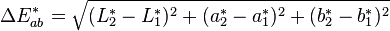 CIE76 color difference formula